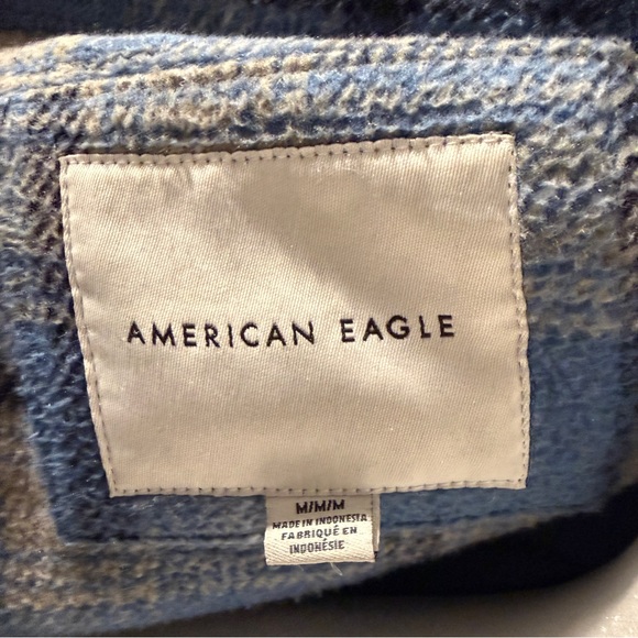 American Eagle Outfitters Blue Plaid Women's Jacket - Picture 4 of 11
